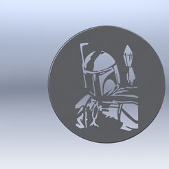 d.jpg STL file Boba Fett Coaster - Star Wars・3D printing template to download