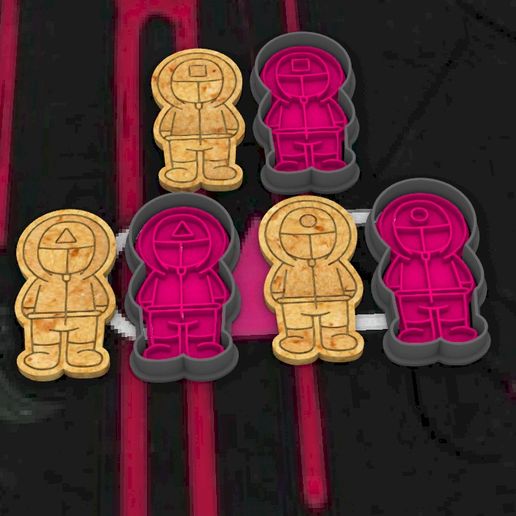 squid game soldiers - cookie cutter set 3D model