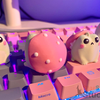 Blobfrog3.png COMMERCIAL USE LICENSE GRUMPY KAWAII CHIBI MUSHROOM BLOB FOREST FROGS & KEYCHAINS (STL FILE ONLY)