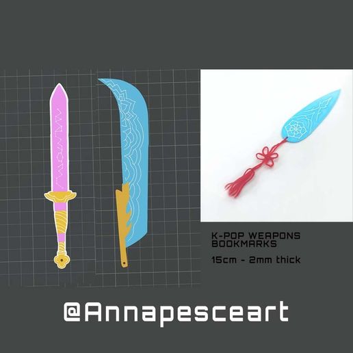 Kpop weapons bookmarks