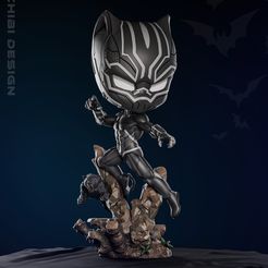 Black Panther impression 3D résine taille 18cm ( non peint