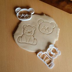 ositos.jpg Fichier STL x2 Teddy bears face and body cute - cookie cutter dough kids toys・Plan pour imprimante 3D à télécharger