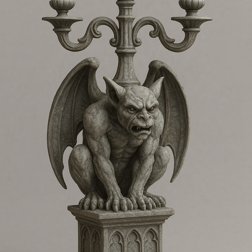 Grand Bougeoir Gorgone Méduse - Sculpture Figurine - Hauteur 46 Cm - Palazzo INT