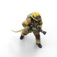 fire2.jpg Firefighter with Hose Figure - Fire Rescue Worker Using Water Hose