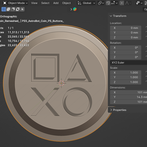 PS5_AstroBot_Coin_Cover_20_PIP_Tails_.png Play Station Bonus Coin From Astro Bot, Astro's PlayRoom Coin / PS5 Coin