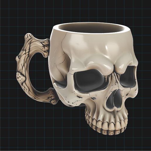 Gothic Skull Mug 3D Model - Coffee Cup Asset 3D File for 3D printing  and Electronics - PCBCults