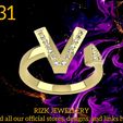 InShot_20260619_145130921.jpg Initial Letter V Diamond Ring Style 5 Model RJ_331