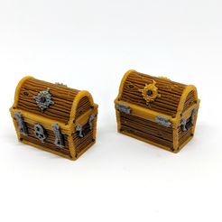 RobagoN_WoodenTreasureChest.jpg STL file Wooden Treasure Chest - Multimaterial・3D printing idea to download