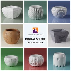 Vase-Pot-Pack-11.jpg Vase Pot Pack - 8 STL files