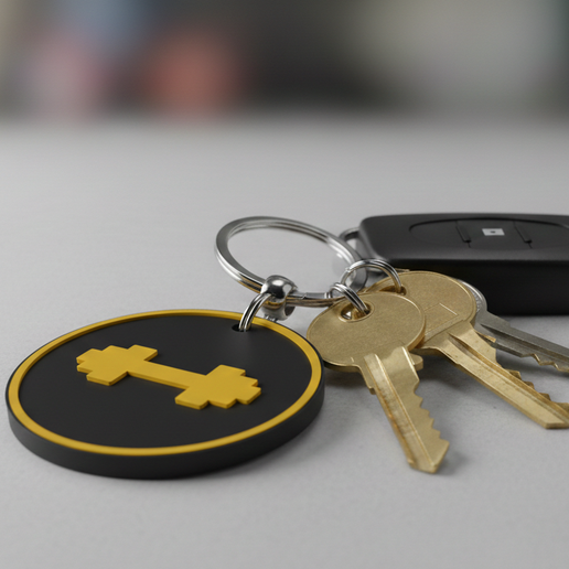 Logo Dumbbell Gym Key Ring