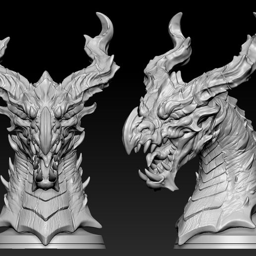 STL file Dragon Head 03・3D print design to download・Cults