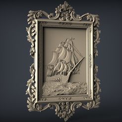 277.jpg Free STL file ship frame cnc art router・Model to download and 3D print