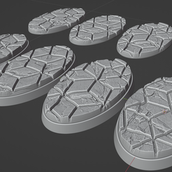 ovw.png STL file 4x 60x35mm base with broken tiles (+toppers)・3D printable model to download