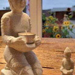 Unbenannt.JPG Free 3D file Buddha Teelicht / tea light・3D print object to download