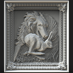 1.png Modèle 3D Fichier STL pour CNC Router Laser & 3D Printer Chien et Lièvre