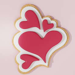 hearts-four-without.png Hearts #1 Cookie Cutter