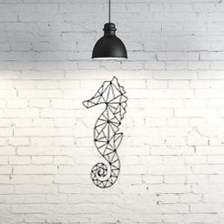 3.Seahorse.jpg Free STL file Seahorse Wall Sculpture 2D・3D print object to download, UnpredictableLab