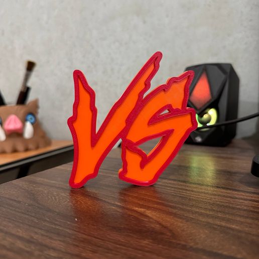 VS Versus Battle Logo Stand – Mortal Kombat & Fighting Game Display Sign
