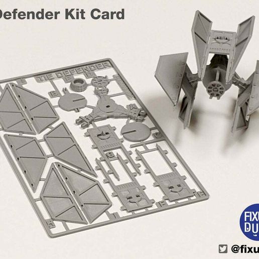 download free stl file tie fighter defender kit card 3d print template cults