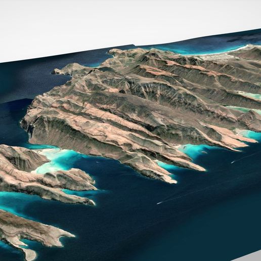 STL file Island Isla Espiritu Santo California USA 🏝️ (OBJ)・Model to ...
