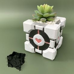Companion-Cube-Planter-mold.jpg STL file Companion Cube mold・3D print object to download