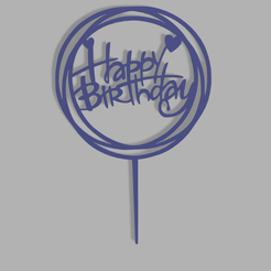 Happy-Birthday-4-v1.png STL file Happy Birthday Cake Topper・3D printable design to download