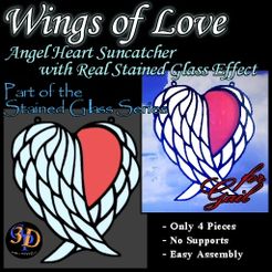 AngelHeart-IMG.jpg STL file Wings of Love - Angel Heart Suncatcher for Home & Garden・3D print design to download