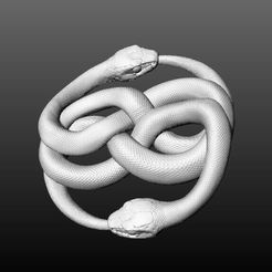 1.jpeg Archivo STL Auryn Oro Serpientes Colgante Medallón de la interminable・Plan de impresora 3D para descargar