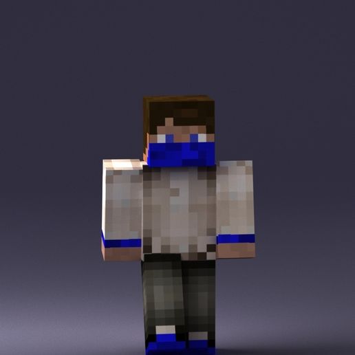🎁 000445 Minecraft-Style Voxel Character・Free 3D File for 3D printing・Cults