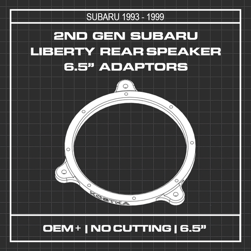 2nd gen Subaru Liberty/Legacy Rear 6.5" Speaker Adaptors