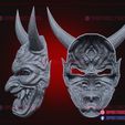 Dead_by_daylight_the_oni_mask_3d_print_model_11.jpg The Oni Samurai Mask - Japanese Kitsune - Halloween Cosplay Mask - Premium STL Files