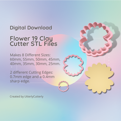 Cover-7.png Fichier 3D Flower 19 Clay Cutter - Botanical STL Digital File Download- 8 sizes and 2 Cutter Versions・Objet pour impression 3D à télécharger