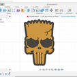 neodymium-magnet-9.png Fridge magnet - Bart Simpson Skull Punisher Logo