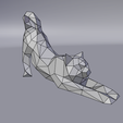 04.png Stretching cat low poly