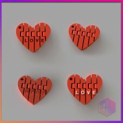 PACK-LLAVERO-CORAZON-ARTICULADO-DÍA-DE-LA-MADRE.jpg STL-Datei MUTTERTAG GLIEDERHERZ SCHLÜSSELANHÄNGER PACK・3D-Druckvorlage zum Herunterladen