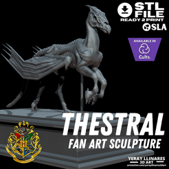 1.png Archivo STL Escultura de Thestral Harry Potter Fan Art・Modelo para descargar e imprimir en 3D