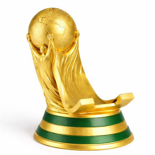 World Champion Soccer Trophy Phone Holder STL - Desk Decor