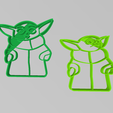 yoda1.png Fichier STL Découpeur de biscuits pour bébé Yoda Mandalorian・Modèle à imprimer en 3D à télécharger