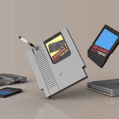 Porte-cle-porte-carte-Sd.png Файл STL Брелок для ключей и SD-карта Картридж NES・Шаблон для 3D-печати для загрузки