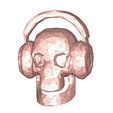 model-6.png Skull wearing headphones low poly