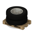V3S-desta-wheel.png V3S / Desta forklift wheel on pallet, load for model railway H0