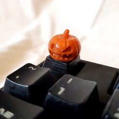 image001.jpg Archivo STL Gorra de calabaza malvada para Cherry MX・Modelo para descargar y imprimir en 3D