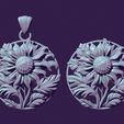 01.jpg STL file SUNFLOWER pendant for casting・3D printer model to download
