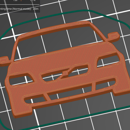 Volvo S40 V50 2004-2007 key silhouette 3D model