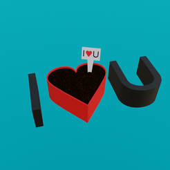 ILY.png STL file Pot "I Love You" (with a sign)・3D printing design to download, NODI_3D