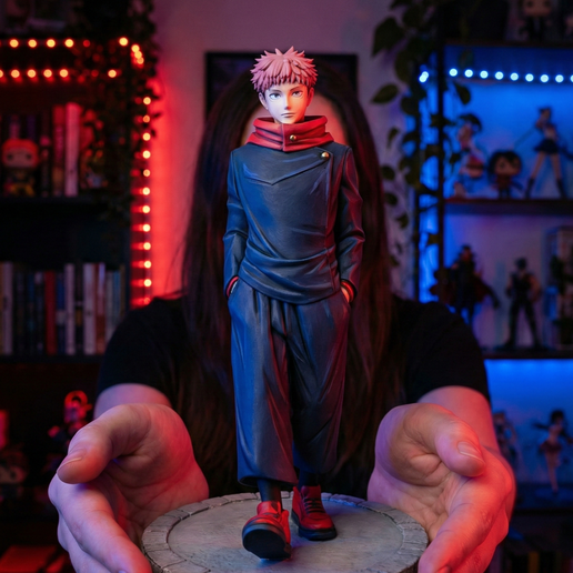 Supernatural Anime Student 3D Model | Pink Hair Occult Fighter Miniature (Digital Download)