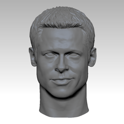 E1.png The Fight Club Brad Pitt Head sculpture 3D print model