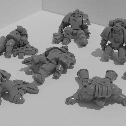 Plate Armour Troop Corpses 3D model