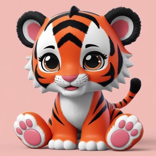 Cute Baby Tiger collection 3D model