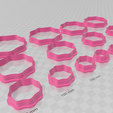 Capture1.png Wavy Octagon 1 Clay Cutter - Earring STL Digital File Download- 15 sizes and 2 Earring Cutter Versions,